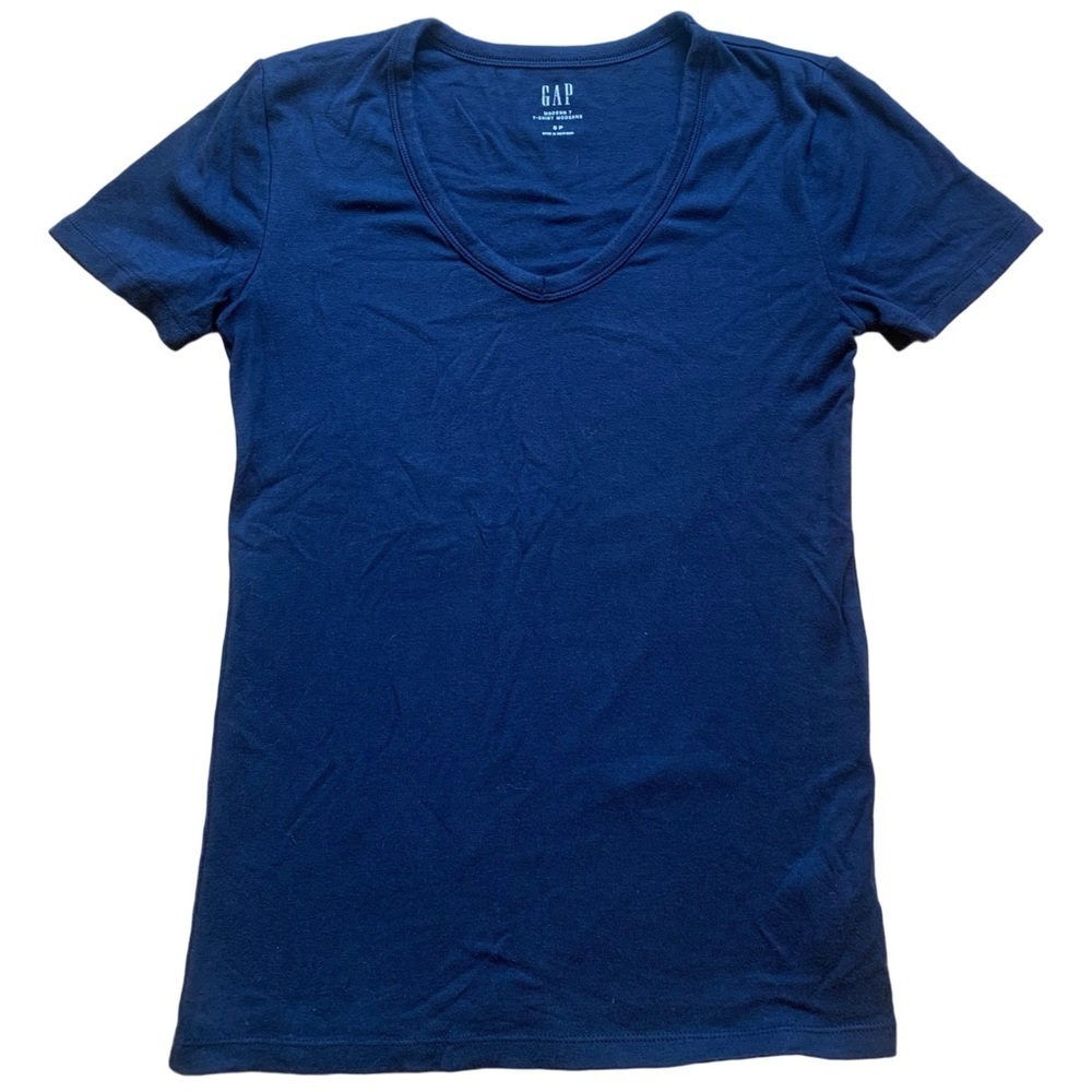 💜 Gap Modern T-Shirt | V-Neck | Navy Blue | Size SP (Small Petite)